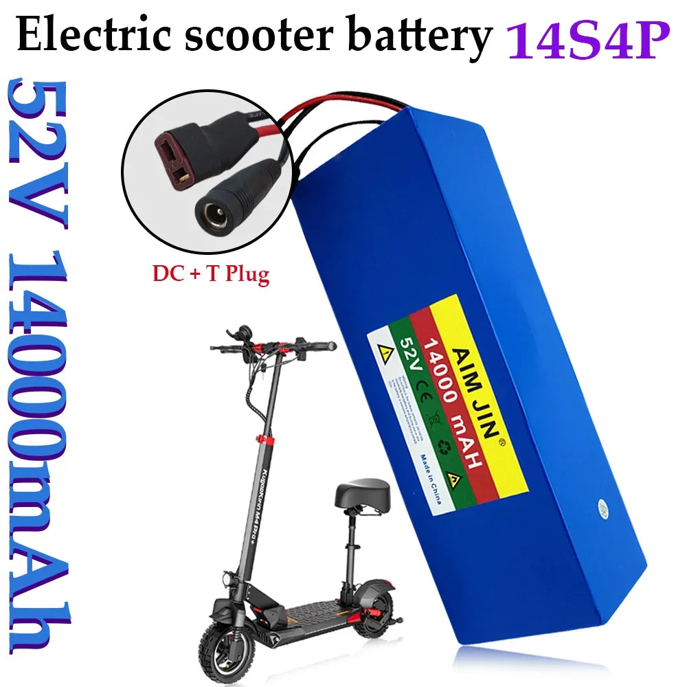 52V 18650 Lithium Battery 14S4P 14Ah with BMS