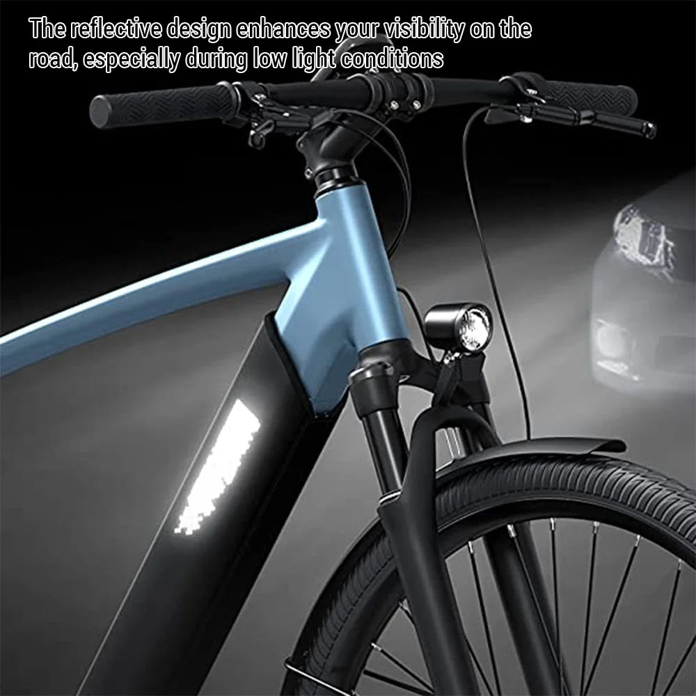 Bicycle with reflective design on a dark background
