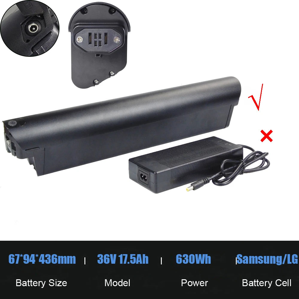 36V Rechargeable Li-Ion eBike Battery
