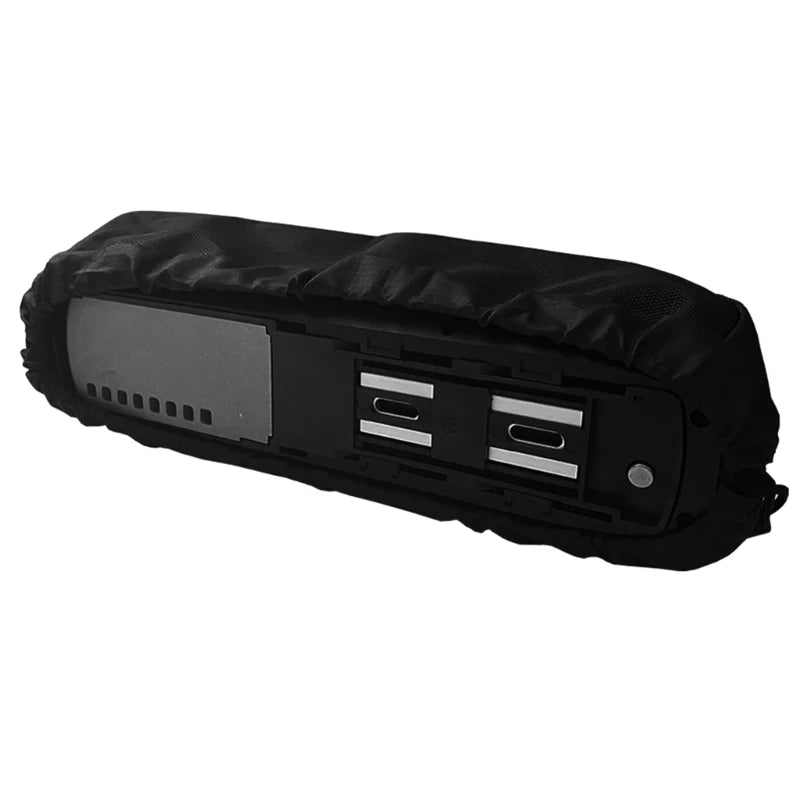 Black electronic device with USB ports on a white background