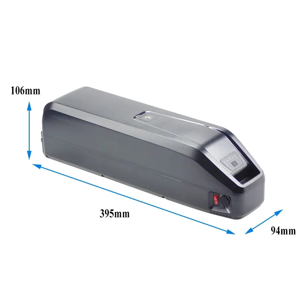 A black handheld vacuum sealer shown on a white background with blue dimension arrows and labels indicating 106mm height, 395mm length, and 94mm width.
