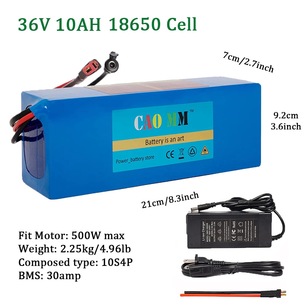 CAO MM 36V 48V 52V Waterproof E-Bike Battery | 200W-2000W Motor