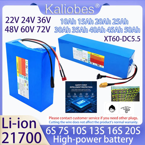 21700 Li-ion Battery 21V 24V 36V 48V 60V 72V battery 10Ah 15Ah 20Ah 25Ah 30Ah 35Ah 40Ah 45Ah 50Ah 6S 7S 10S 13S 16S 20S battery