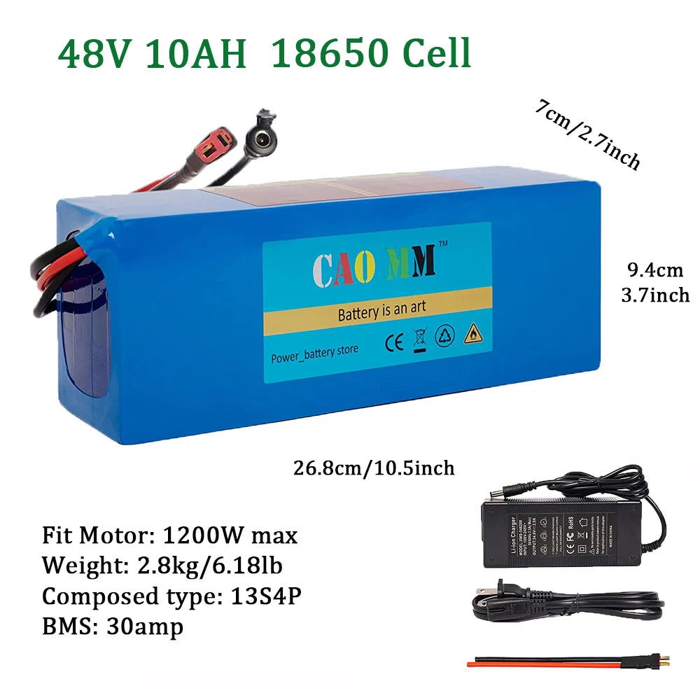 CAO MM 36V 48V 52V Waterproof E-Bike Battery | 200W-2000W Motor