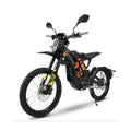 Black electric bike with orange accents on a white background