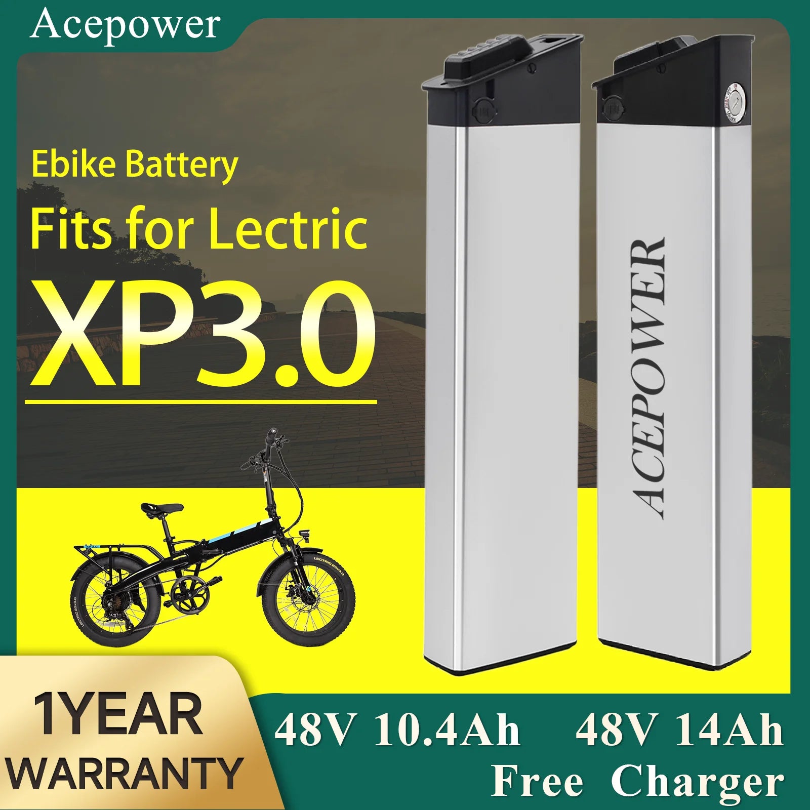 For eLectric XP 3.0 Step-Over Long Range Battery 48V 10.4Ah 14Ah Ebike Battery for Lectrics XP 3.0 Step-Over eBike Battery US warehouse