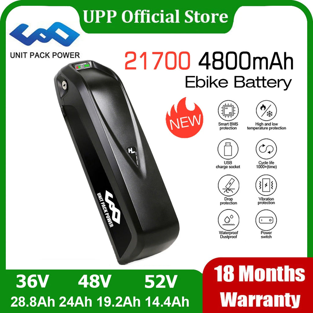 21700 High-Capacity Down-Tube Hailong E-Bike Battery