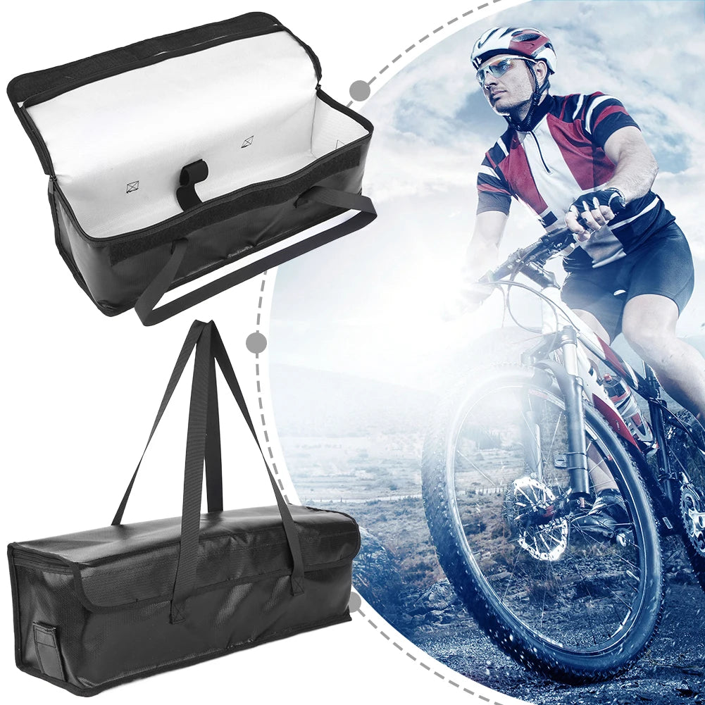 Heavy-Duty Fireproof eBike Battery Transport Bag | Safe Storage