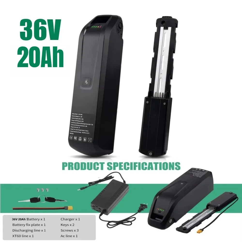 48V Ebike Battery 20Ah 15Ah 10Ah 250W 1000W 1800W