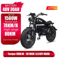 Black Warrior Limited Edition 1500W 48V 60Ah Retro Motorbike E-Bike.