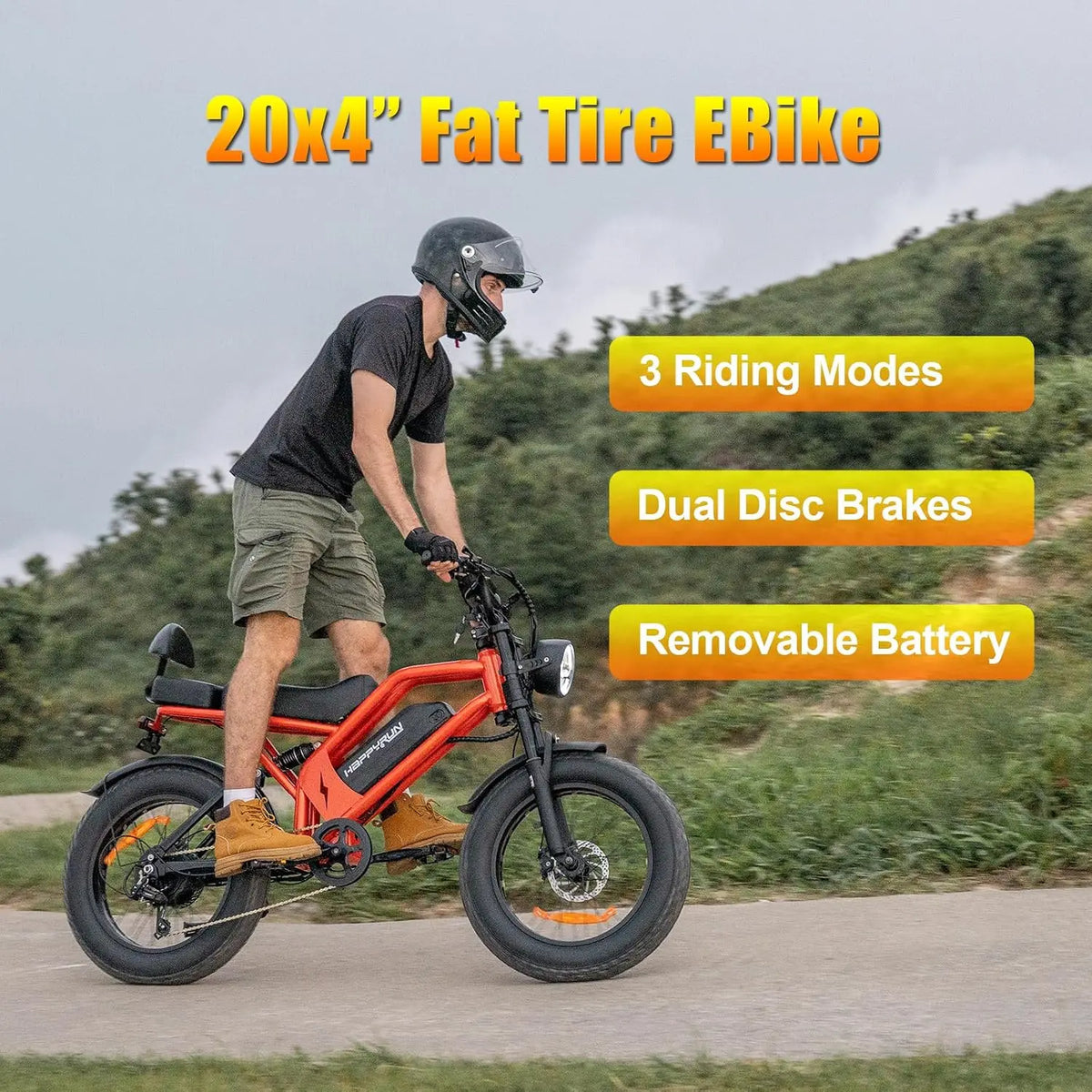 48V adult electric fat tire bike with 20x4-inch tires, 750W motor and retro-inspired commuter design
