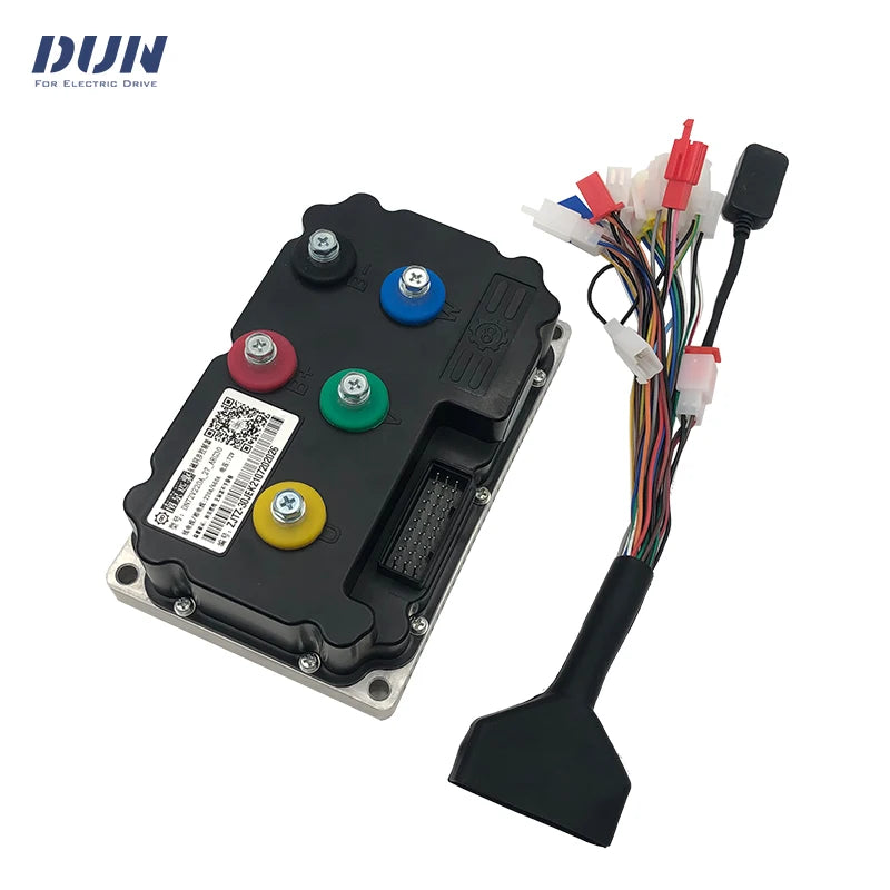 Electrical component with wiring harness on a white background, featuring the brand 'DUJ'.
