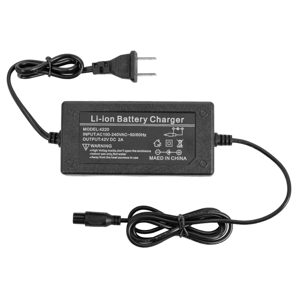 Universal 42V 2A Replacement Battery Charger for Electric Scooters, E-Bikes & Hoverboards