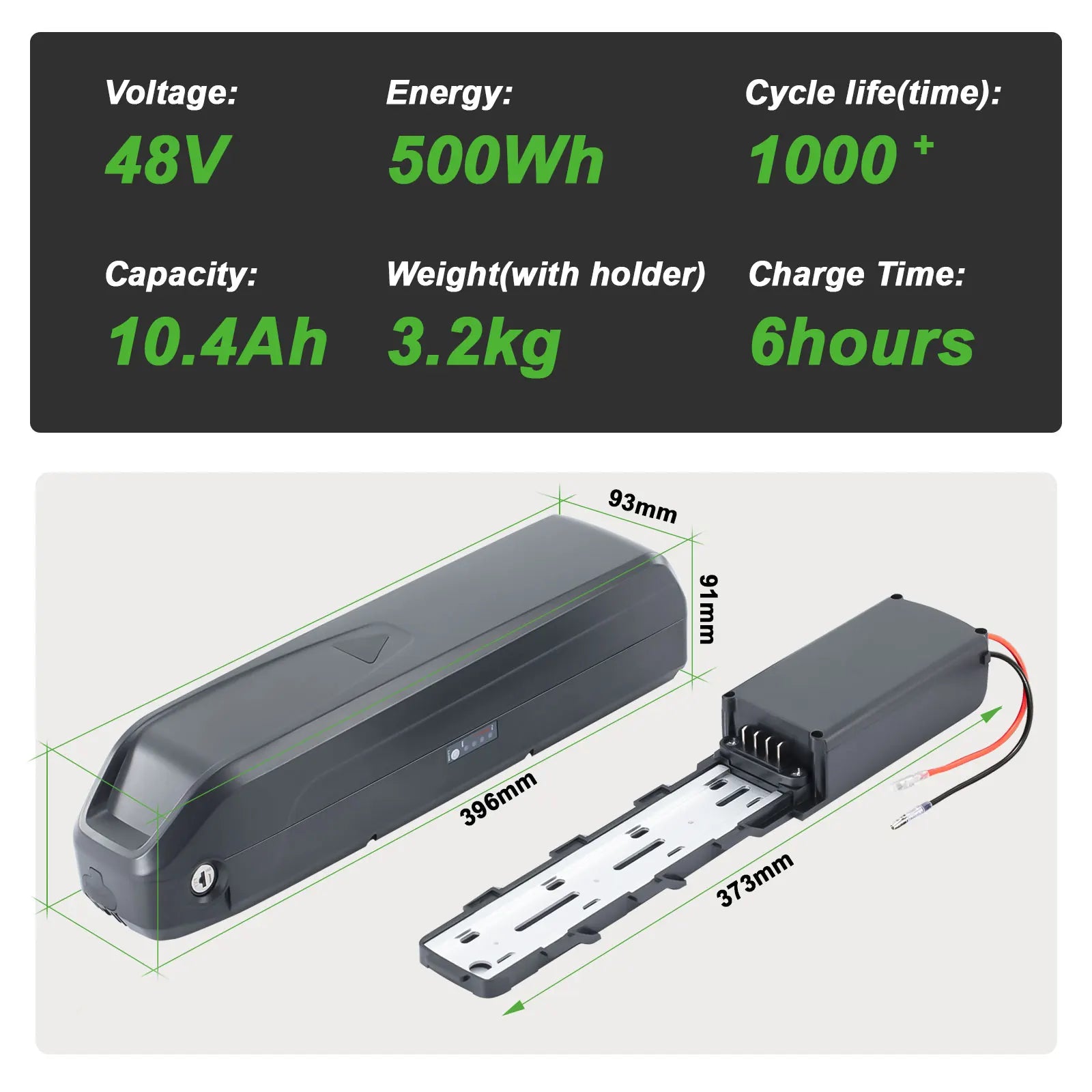 48V 10.4Ah Premium E-Bike Replacement Battery