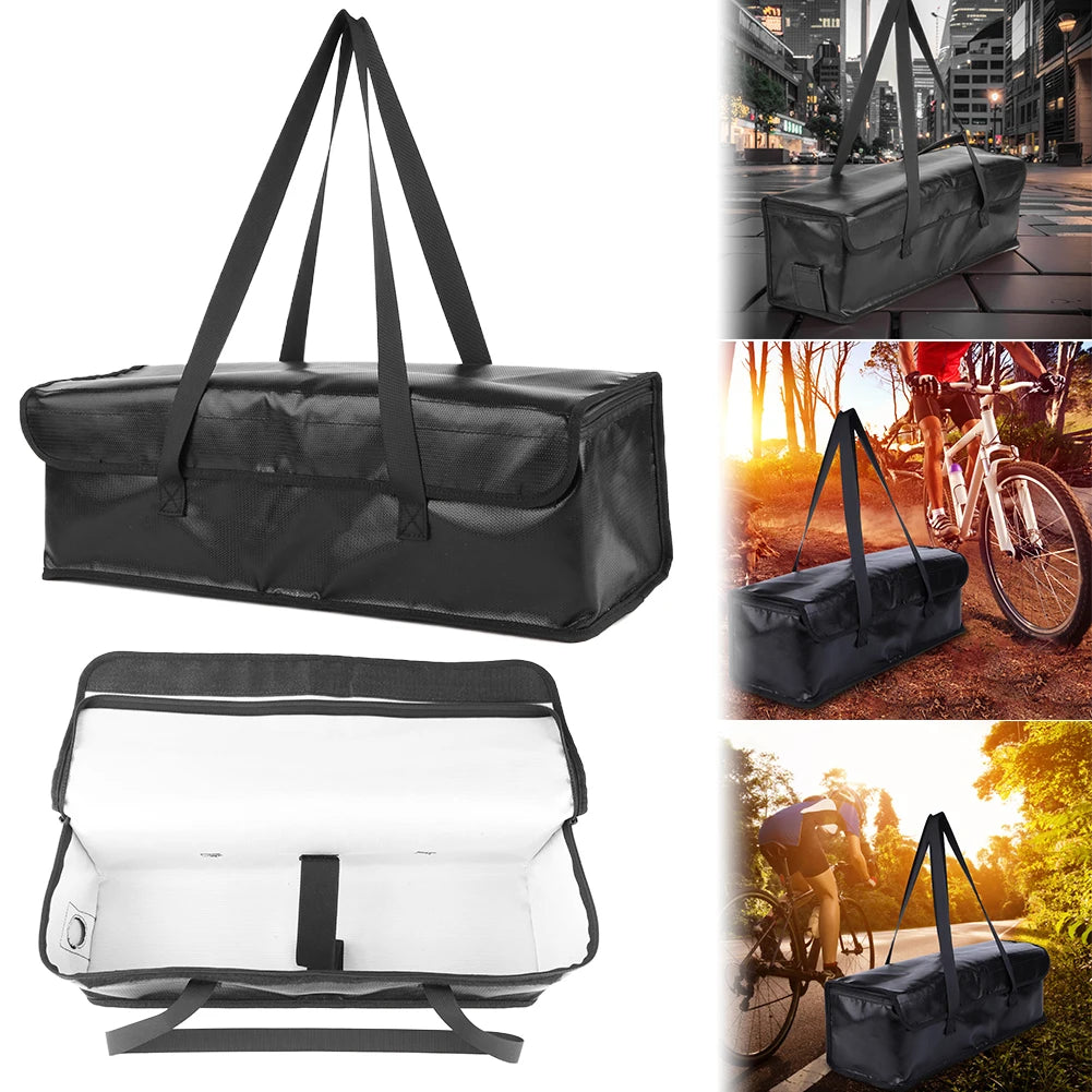 Heavy-Duty Fireproof eBike Battery Transport Bag | Safe Storage