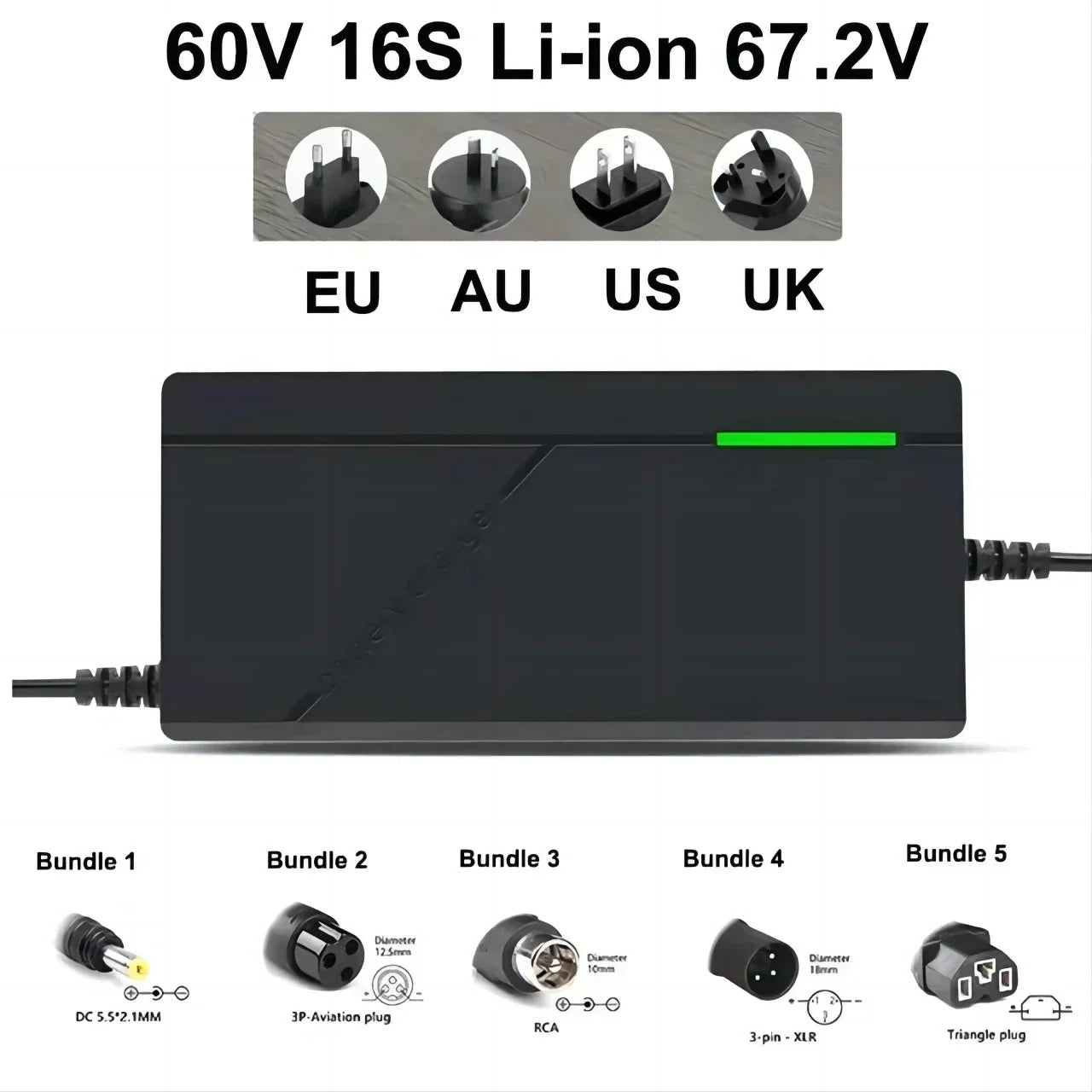 For 36V, 48V, 52V, 60V & 72V E-Bikes &amp; Scooters