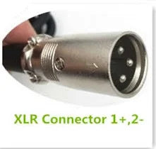 XLR connector with metallic finish on a dark background