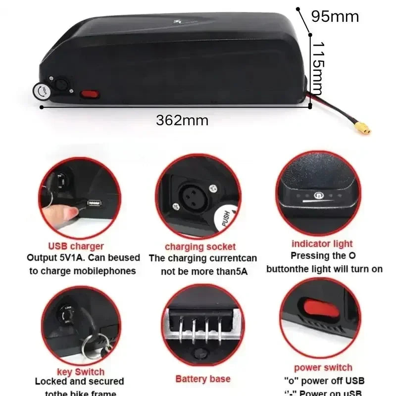 36V / 48V / 52V Lithium-Ion E-Bike Battery