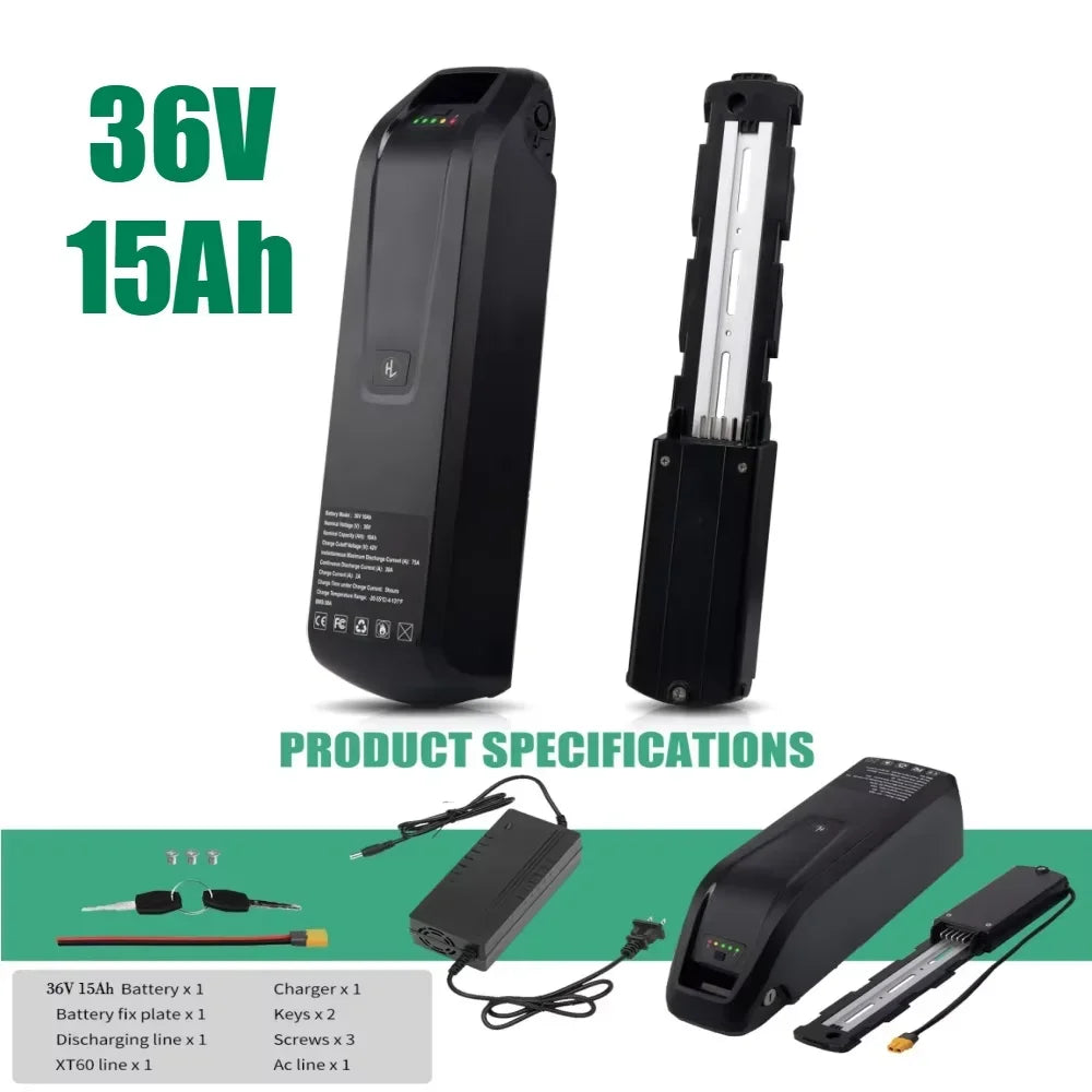 48V Ebike Battery 20Ah 15Ah 10Ah 250W 1000W 1800W