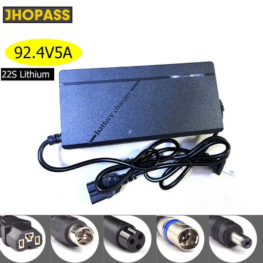 HD LED 22S Smart 92.4V 5A LiFePO4 Li-ion Lithium Battery Charger for E-bike Motorcycle Scooter AC110-220V with EU UK AU US Plug