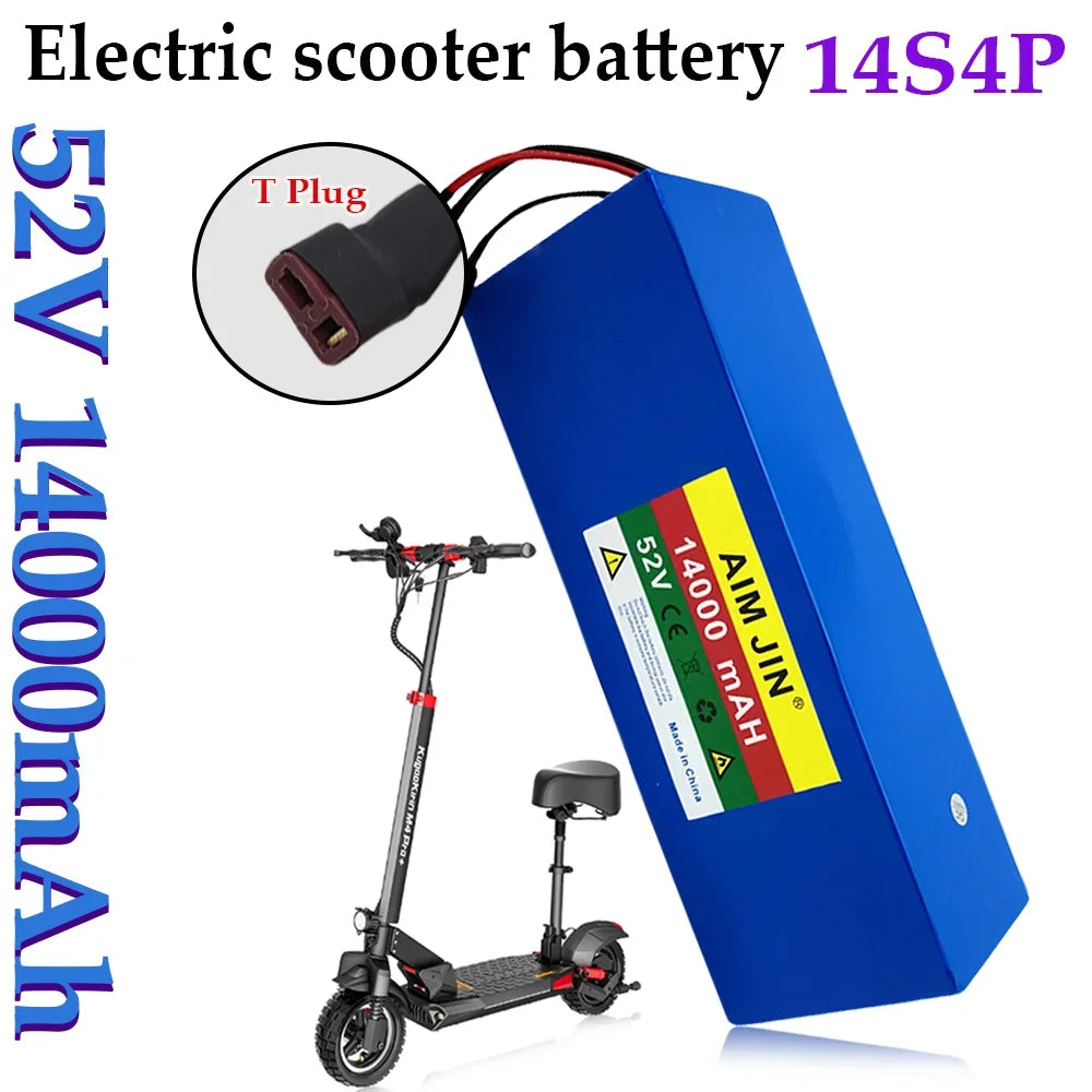 52V 18650 Lithium Battery 14S4P 14Ah with BMS