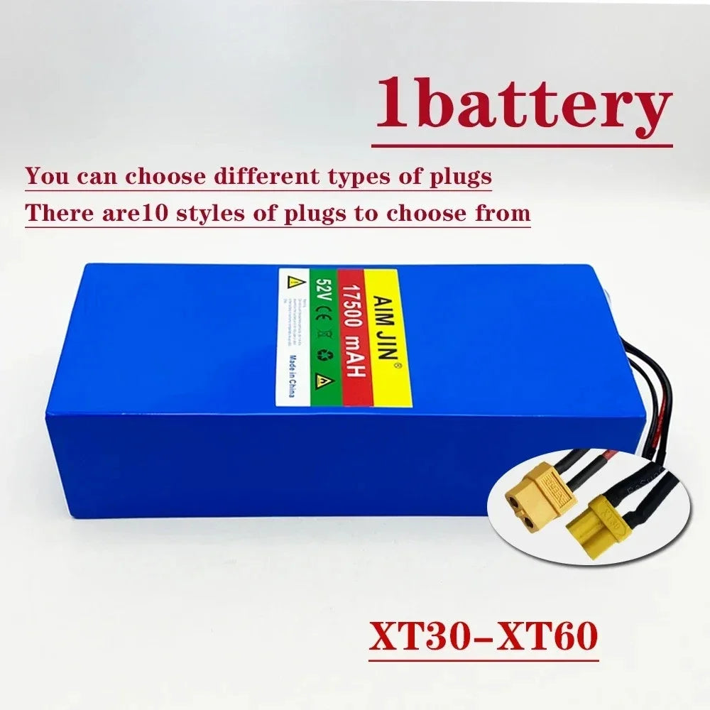 52V 17.5Ah (17,500mAh) 14S5P Lithium-Ion Battery Pack