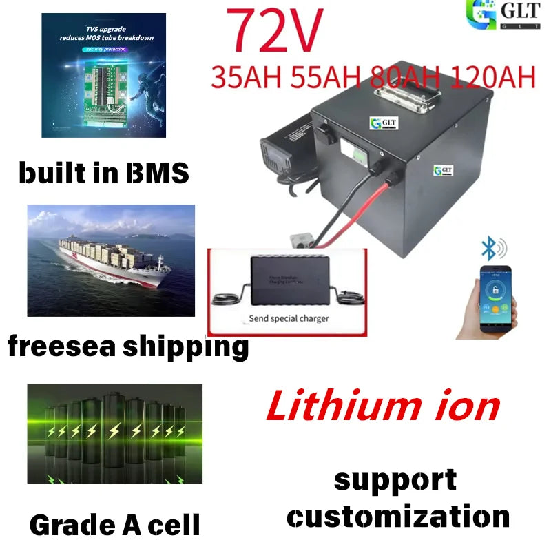 DIXSG 72V 21700 High-Capacity Lithium-Ion Battery