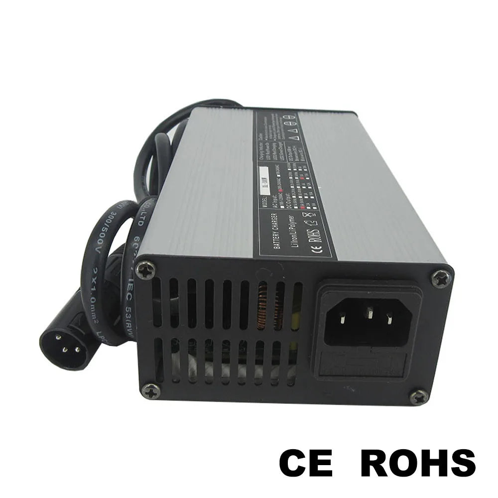 A silver and black power supply unit with a power cord, shown on a white background with 'CE ROHS' text in the bottom right corner.