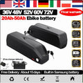 ChamRider 48V 45Ah huge capacity Hailong ebike battery showing side USB charging port interface
