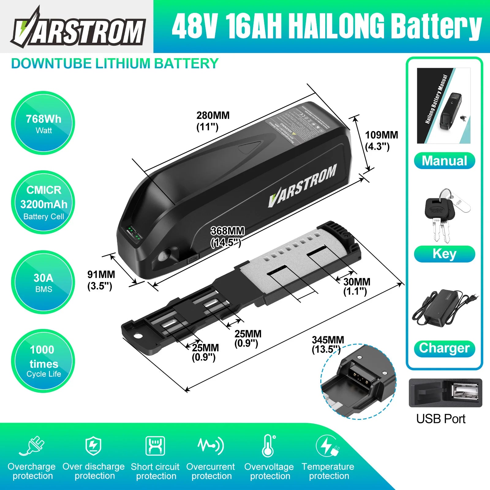 Varstrom x Hailong Downtube E-Bike Battery Series
