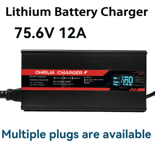 Lithium battery charger with Ohrija branding on a white background