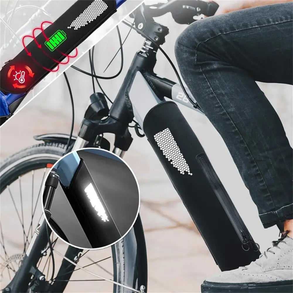 Bicycle with a black fender and a close-up of the reflective surface.