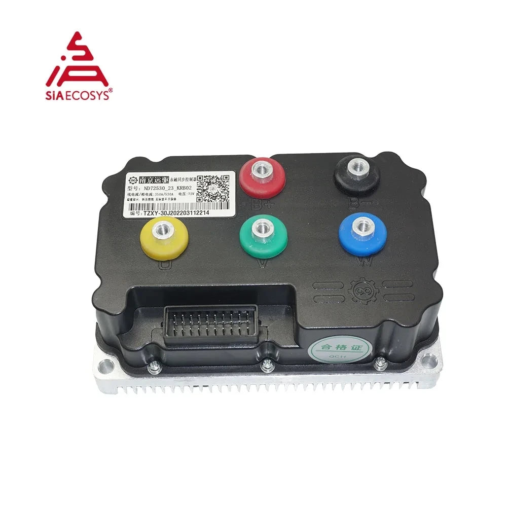 Electronic module with colored buttons and connectors on a white background, featuring the SIAECOSYS logo.