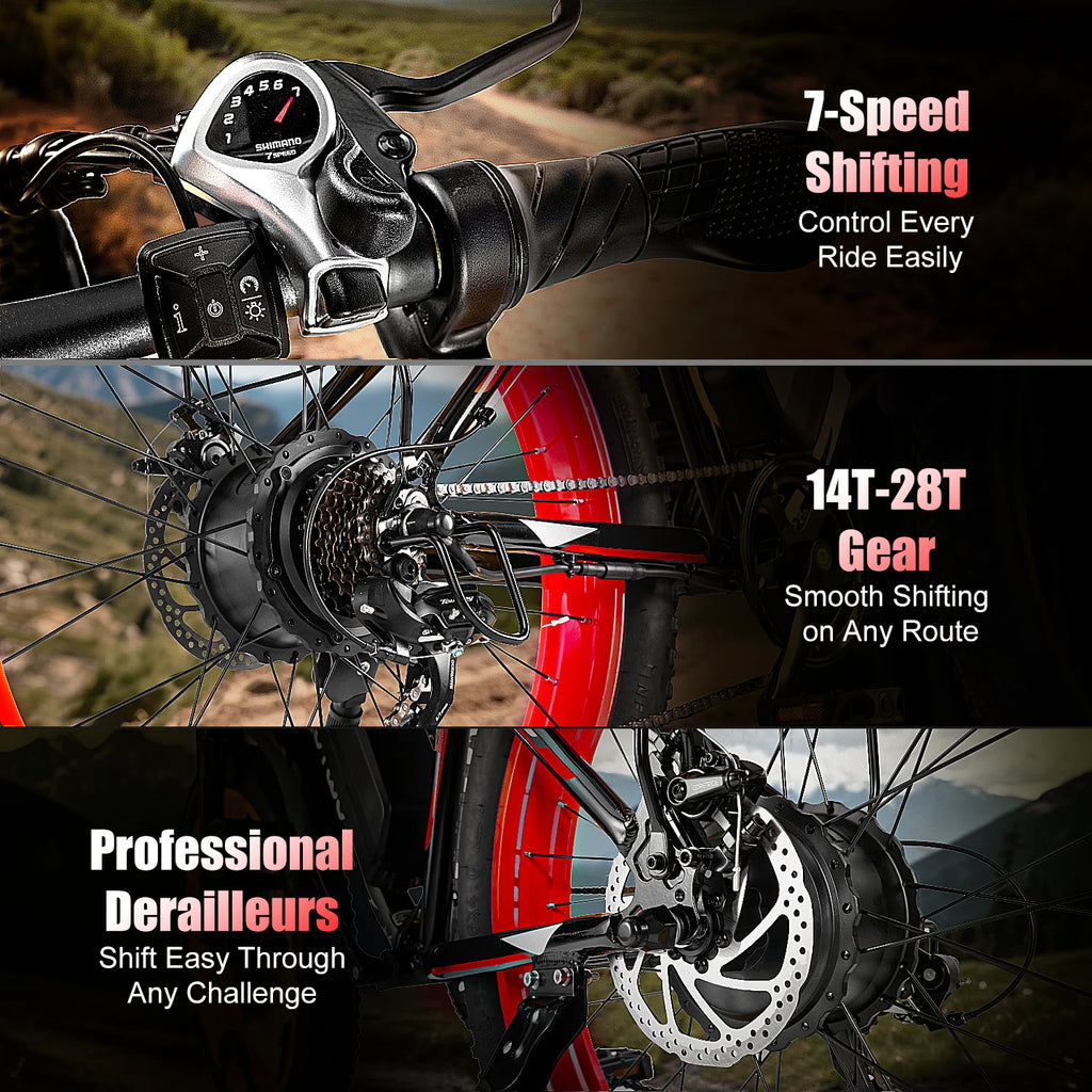 EOEOTWO 26" Fat Tire Electric Bike (Model E01