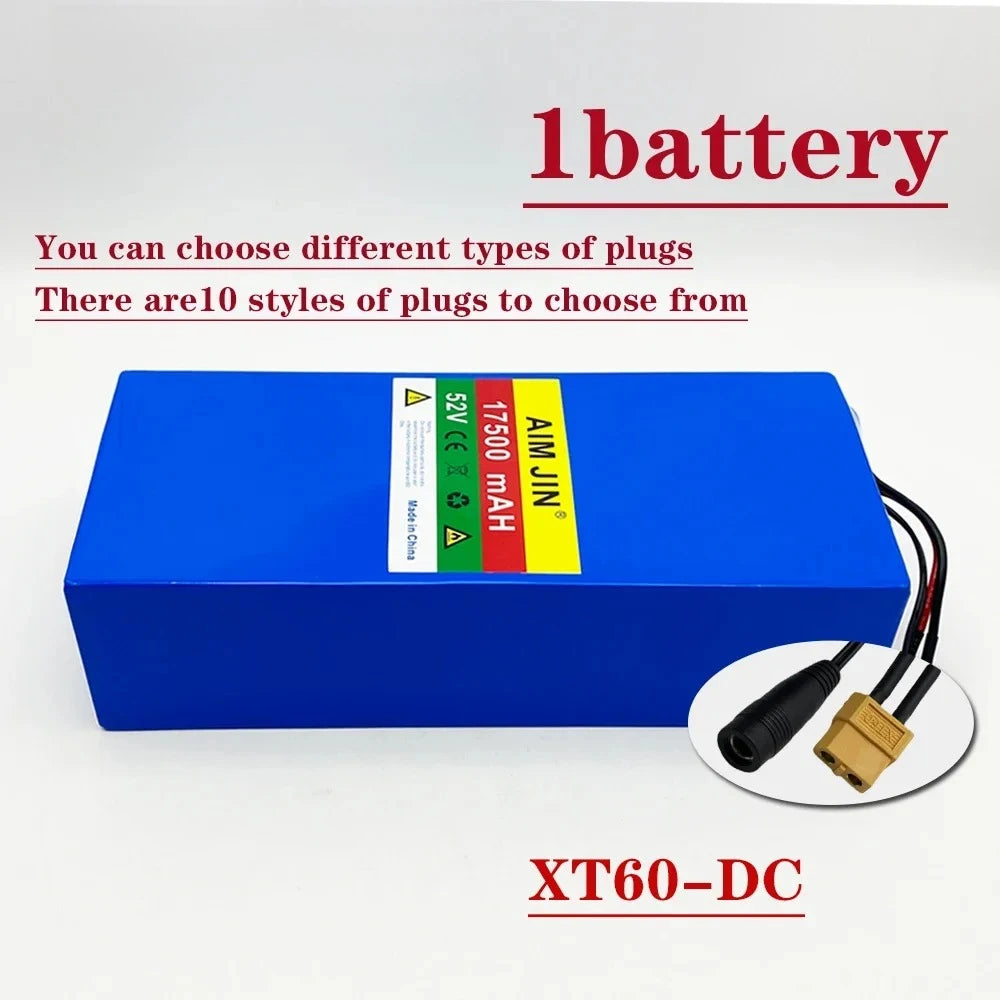 52V 17.5Ah (17,500mAh) 14S5P Lithium-Ion Battery Pack
