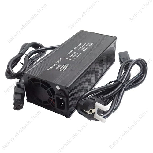 A black rectangular power adapter or charger with attached black cables and connectors, photographed on a white background with repeated 'Battery wholesale.Store' watermarks.