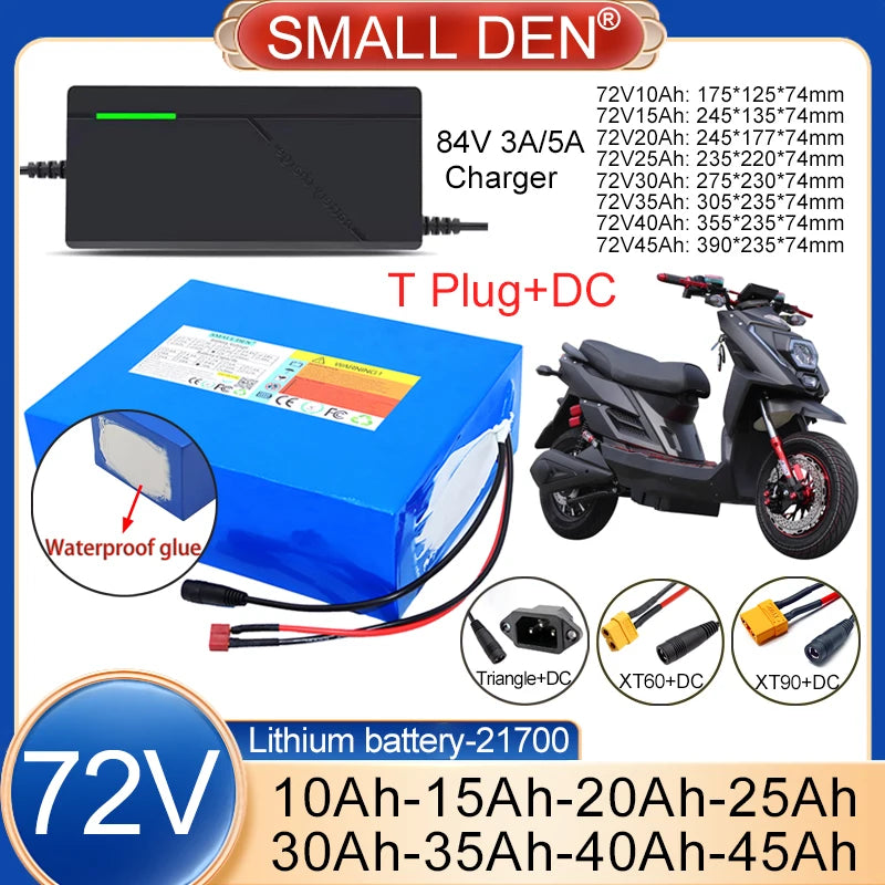 72V 10Ah 15Ah 20Ah 25Ah 30Ah 35Ah 40Ah 45Ah Battery