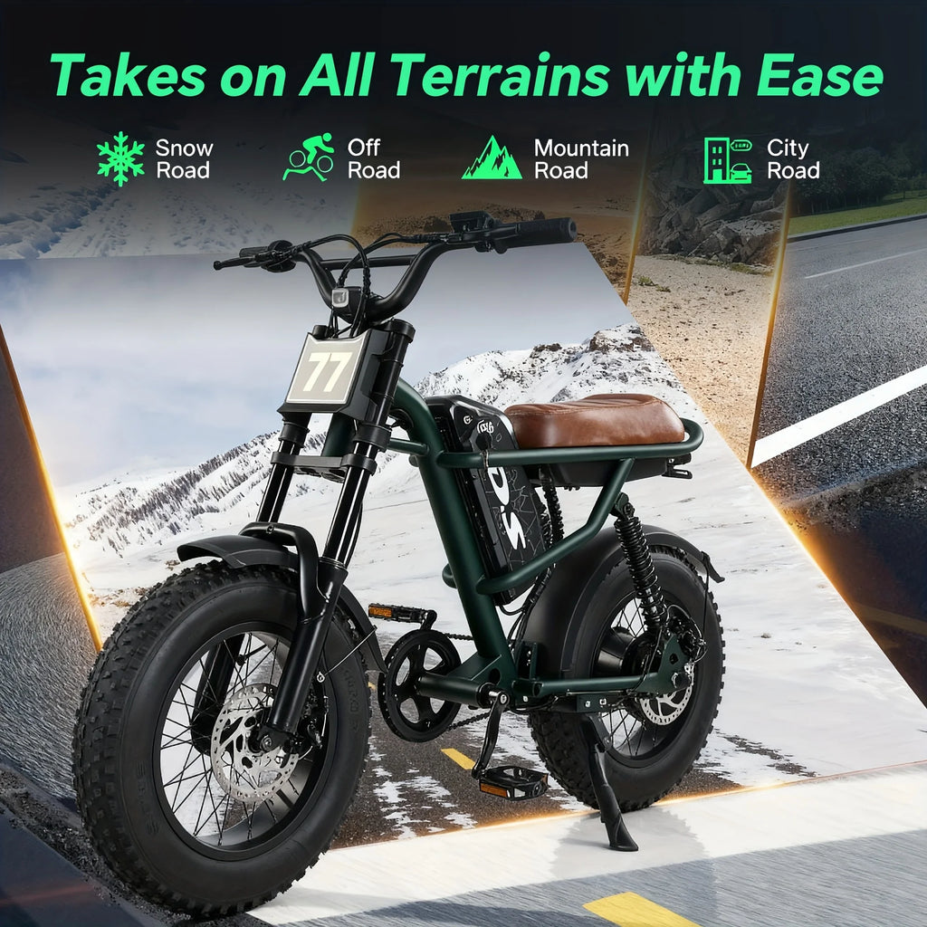 16" Full-Suspension Electric Light Motorcycle | 500W & 48V 15.6Ah